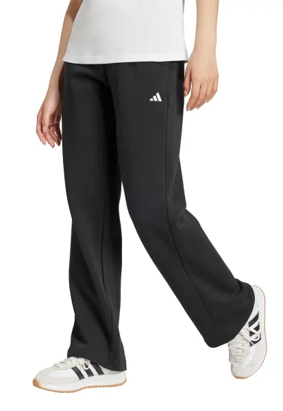 Pantaloni de trening drepti cu un snur in talie Essentials - Negru/Alb optic