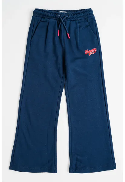 Pantaloni de trening evazati cu snur - Albastru ultramarin