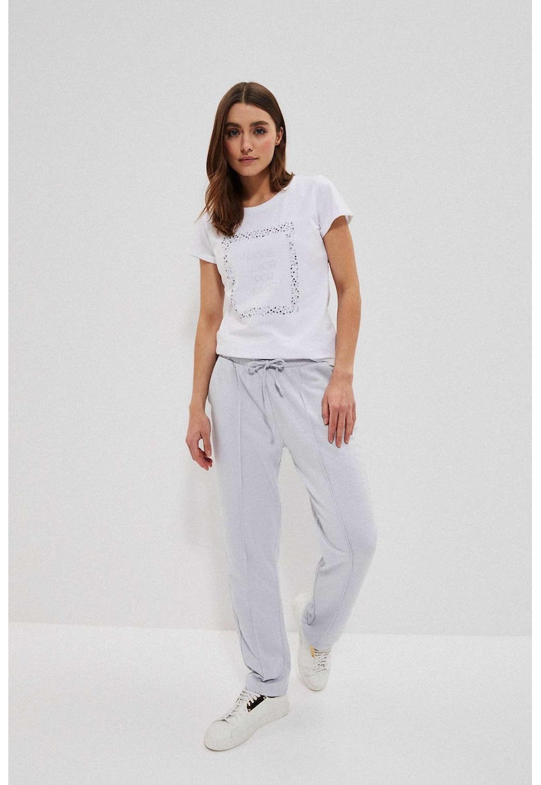 Pantaloni de trening gri cu legatura - Gri