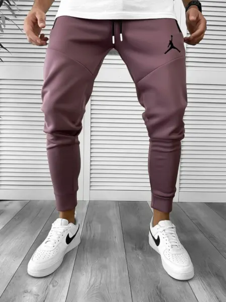 Pantaloni de trening maro conici, silon, 12361 1-1