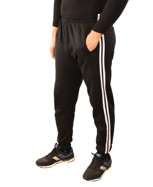 Pantaloni de trening negri cu dungi
