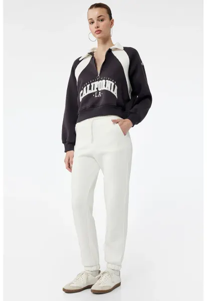 Pantaloni de trening relaxed-fit - Alb