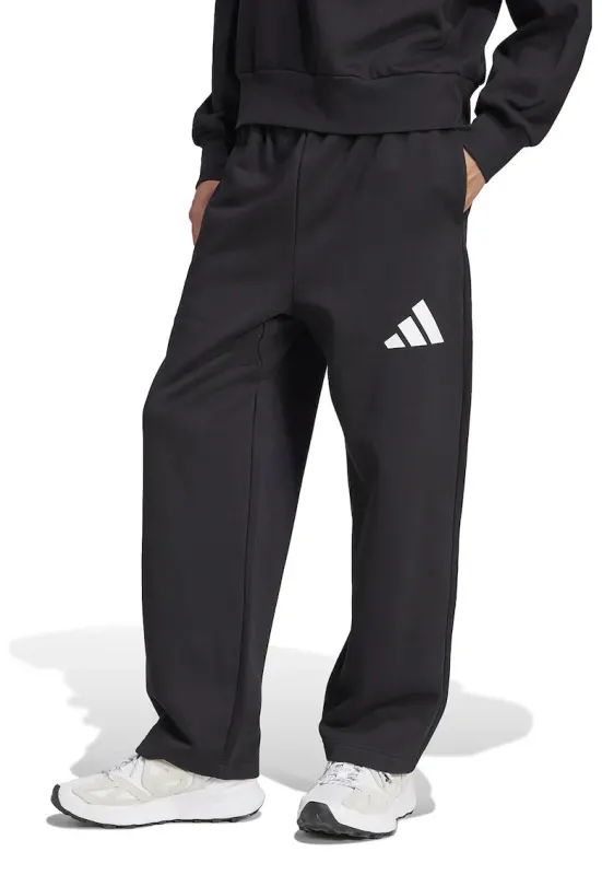 Pantaloni de trening relaxed-fit cu logo Essentials - Alb/Negru
