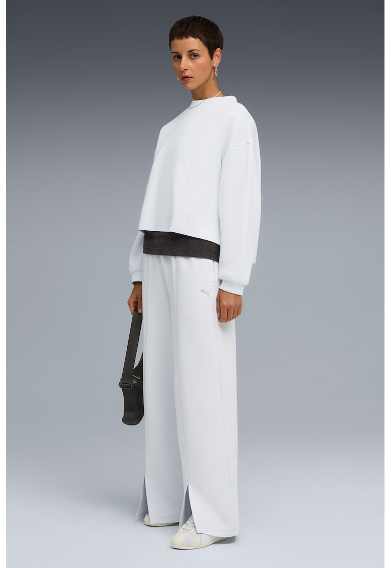 Pantaloni de trening relaxed-fit cu slituri la terminatie ESS - Alb optic