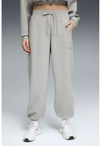 Pantaloni de trening relaxed-fit cu snur - Gri deschis