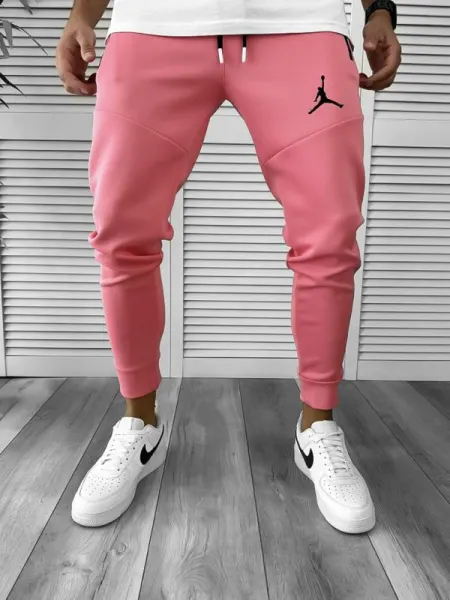 Pantaloni de trening roz conici silon  12361 D5-5.3