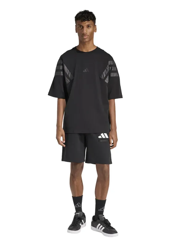 Pantaloni de trening scurti cu logo Future Icons - Alb/Negru