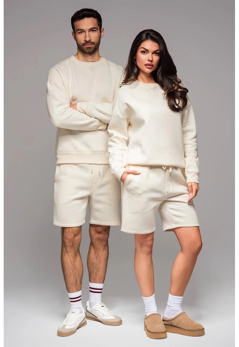 Pantaloni de trening scurti unisex - Crem