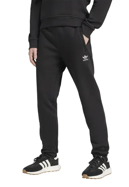 Pantaloni de trening slim fit cu buzunare Trefoil Essentials - Alb murdar/Gri antracit