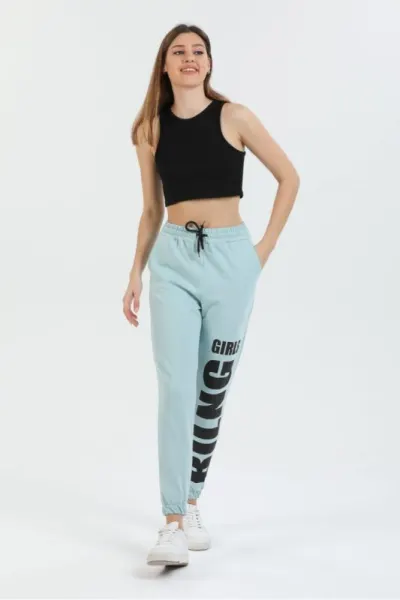 Pantaloni de trening turcoaz Girls Bling- cod AS217