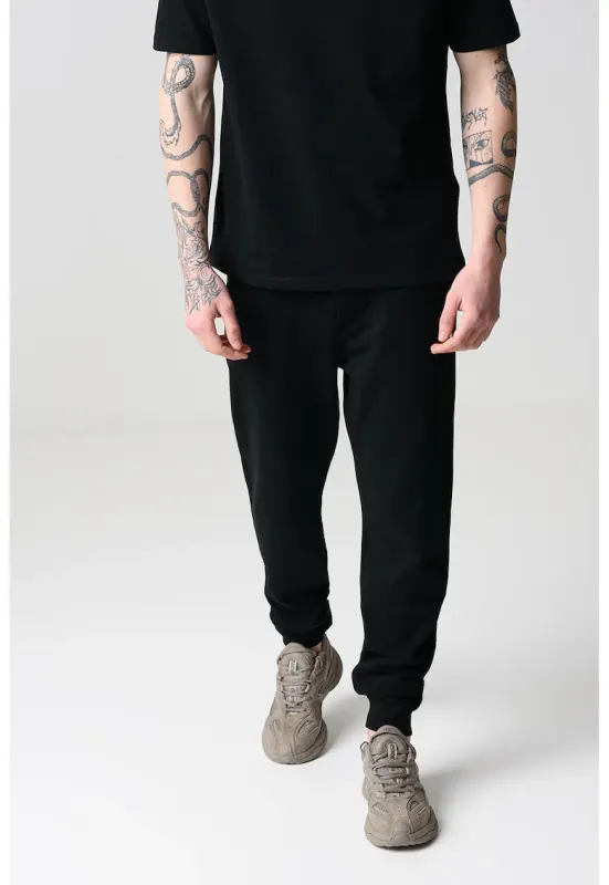 Pantaloni de trening uni cu snur - Negru
