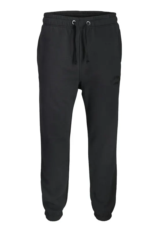 Pantaloni de trening uni din amestec de bumbac organic - Negru