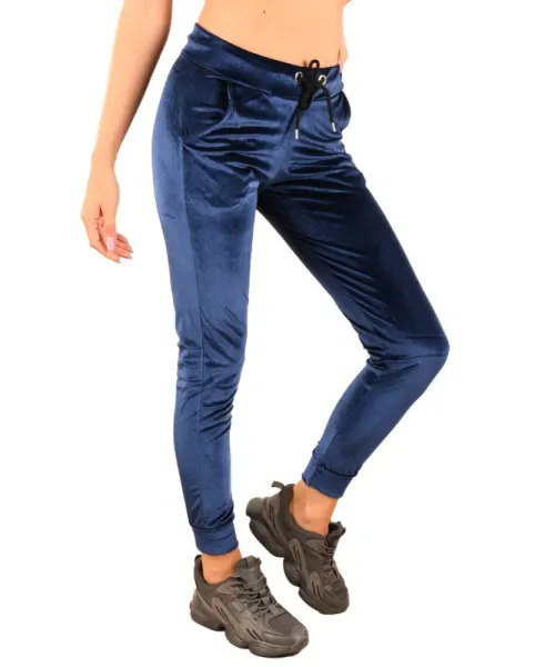 Pantaloni din catifea albastru inchis - cod HP707