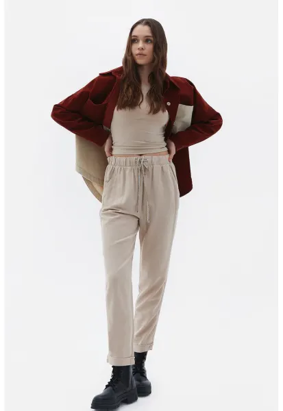 Pantaloni jogger crop - Grej