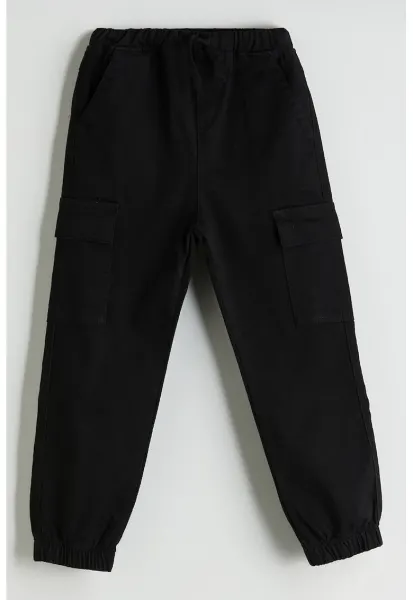 Pantaloni jogger cu talie elastica - Negru