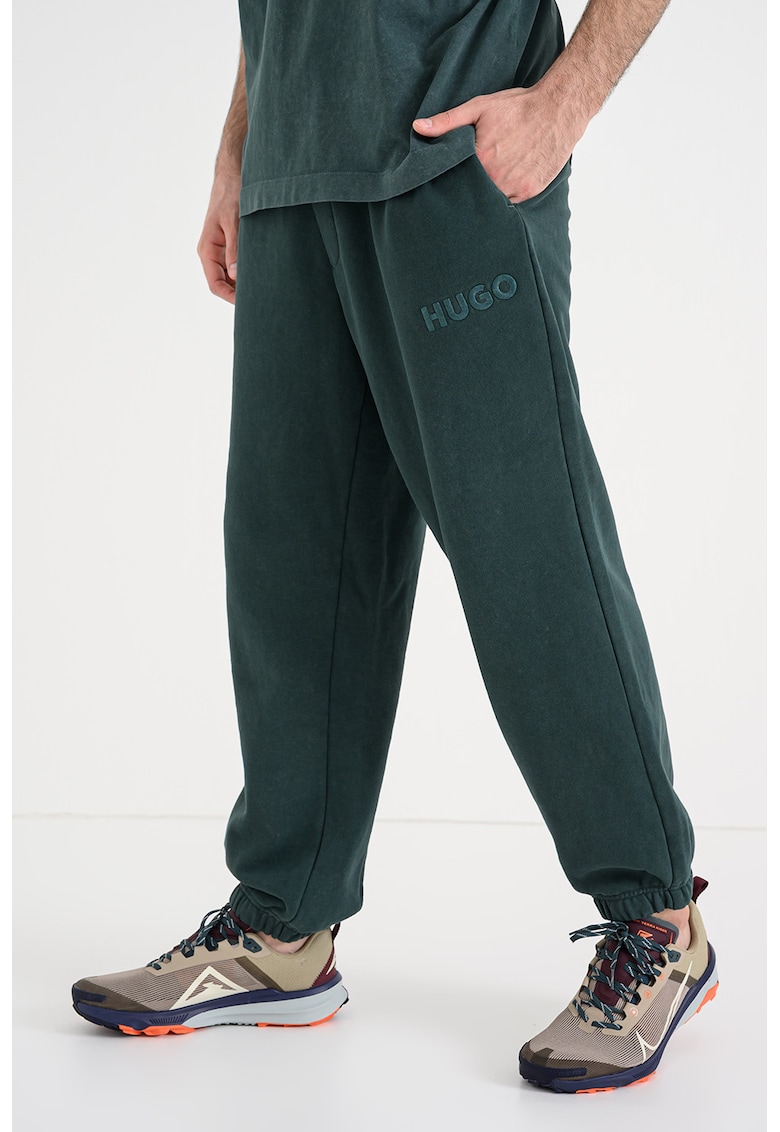 Pantaloni lejeri de trening cu snur - Verde englez
