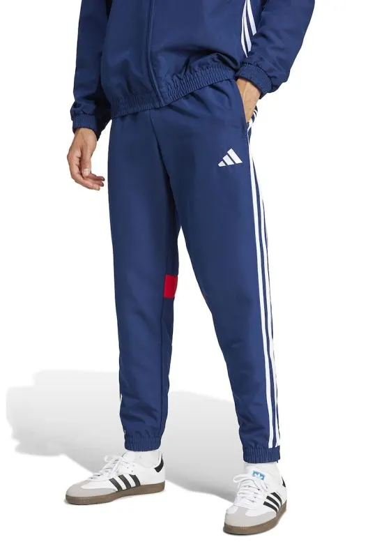 Pantaloni pentru fotbal Tiro 25 Essentials - Rosu/Alb/Albastru