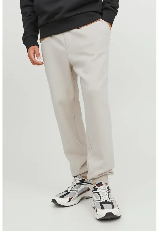 Pantaloni regular fit de trening cu snururi - Alb fildes