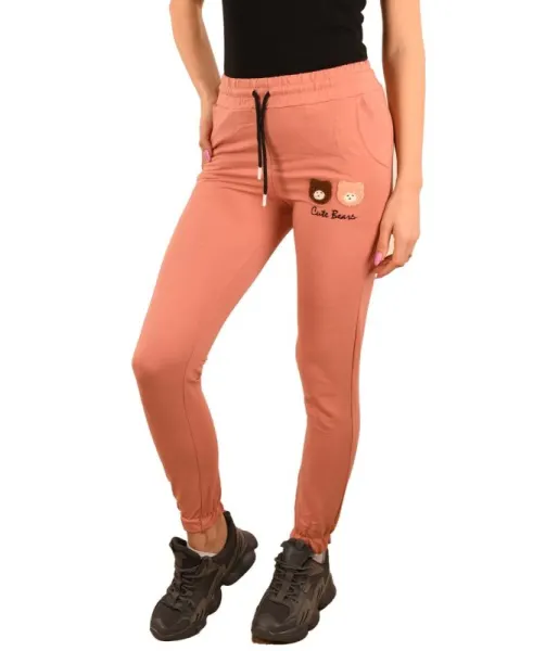 Pantaloni roz Cute Bears pentru dama - cod 45580