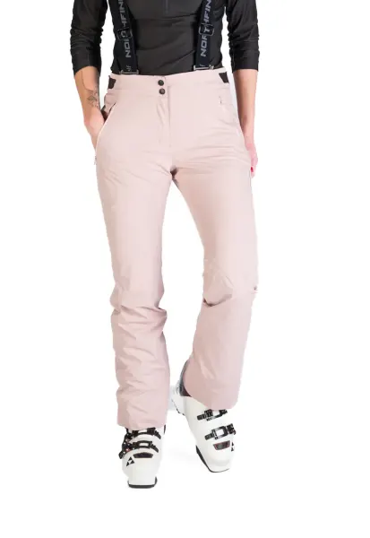 Pantaloni schi 10K/10K cu bretele dama Tamera - Roz pal