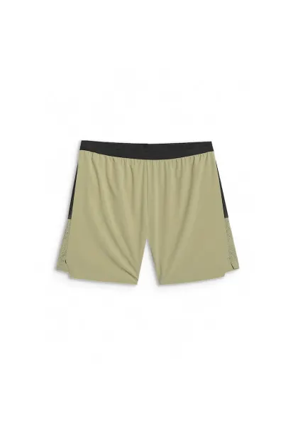 Pantaloni scurti alergare barbati -  poliester - verde