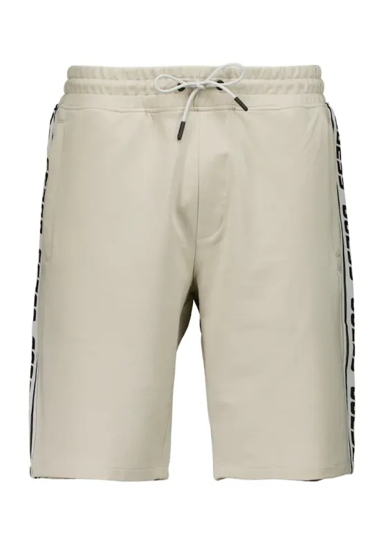 Pantaloni scurti cu benzi logo laterale pentru fitness - Gri deschis
