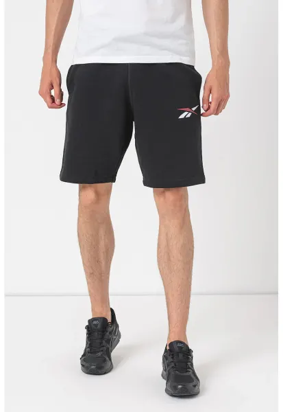 Pantaloni scurti cu snur pentru antrenament Te Vector Fleece SHO - Alb/Negru