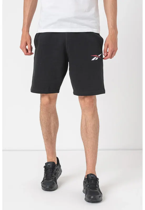 Pantaloni scurti cu snur pentru antrenament Te Vector Fleece SHO - Alb/Negru