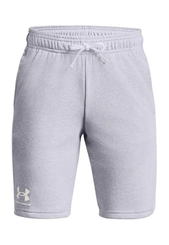 Pantaloni scurti cu snururi pentru antrenament Rival Terry - Alb/Gri deschis