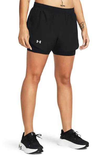Pantaloni scurti pentru alergare 2 in 1 Fly-By - Negru