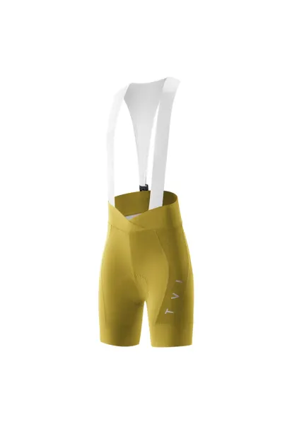 Pantaloni scurti pentru ciclism cu bretele si inchidere magnetica Summer Performance - Galben