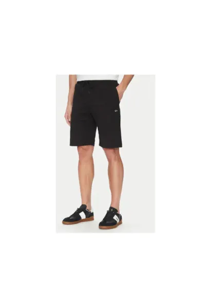 Pantaloni scurti sport barbati  C0P1237 - Bumbac/spandex - Negru - Negru