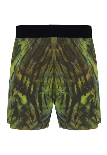 Pantaloni scurti sport barbati H46635 -  Verde/Negru - Poliester -