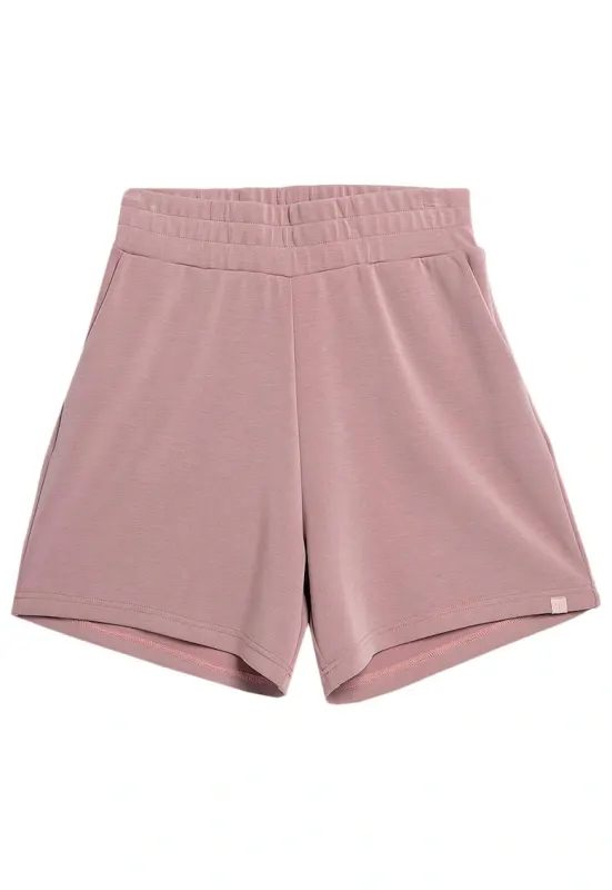 Pantaloni scurti sport dama SS23TSHOF171 - 4F - Bumbac/Poliester - Roz
