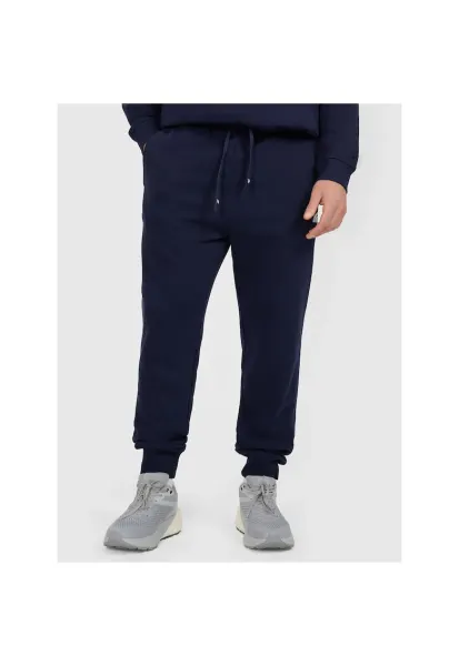 Pantaloni sport barbati bumbac - bleumarin inchis