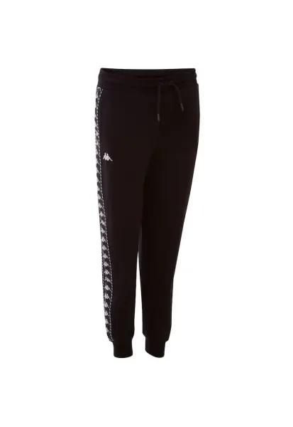 Pantaloni sport barbati -  Bumbac/ Poliester - Negru/ Alb -