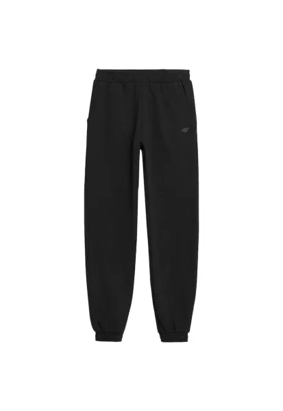 Pantaloni sport copii  cu elastic in talie si la glezna - doua buzunare laterale - negru - bumbac/poliester