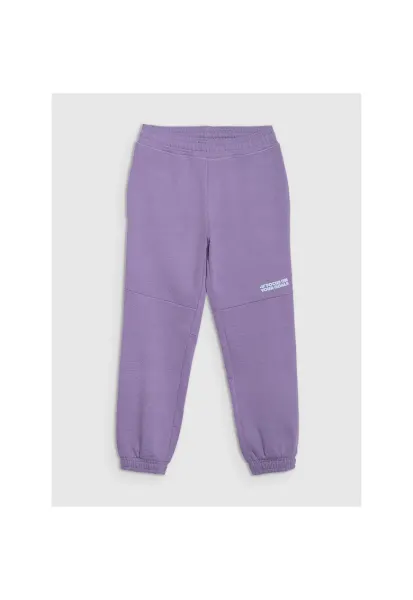 Pantaloni sport copii -  jogger - bumbac - violet