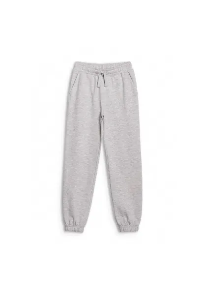 Pantaloni sport copii -  pentru fete - gri - textil