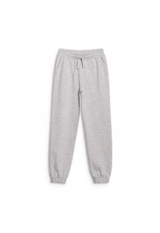 Pantaloni sport copii -  pentru fete - gri - textil