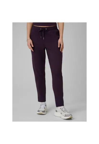 Pantaloni sport dama -  mov - bumbac - talie inalta - buzunare cu fermoar