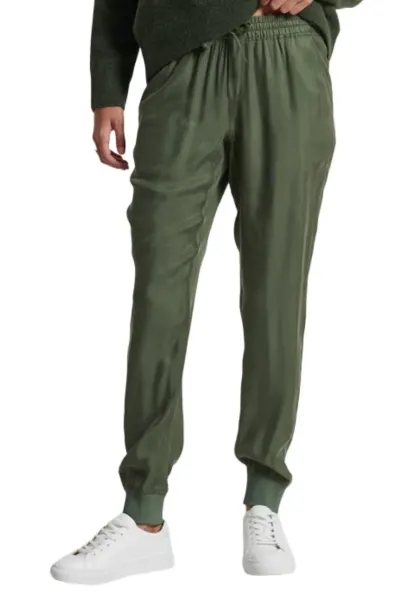 Pantaloni sport dama - Superdry - Bumbac/Viscoza - Kaki - Kaki