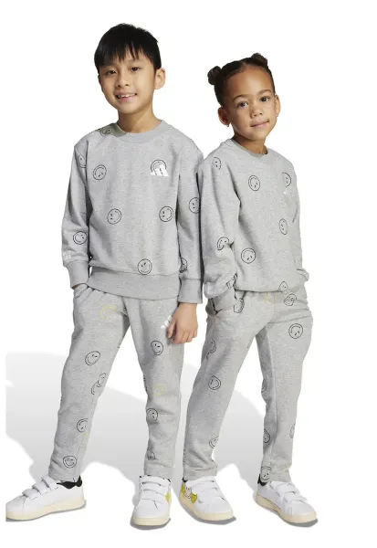Set de bluza de trening relaxed fit si pantaloni de trening - 2 piese - Gri deschis melange