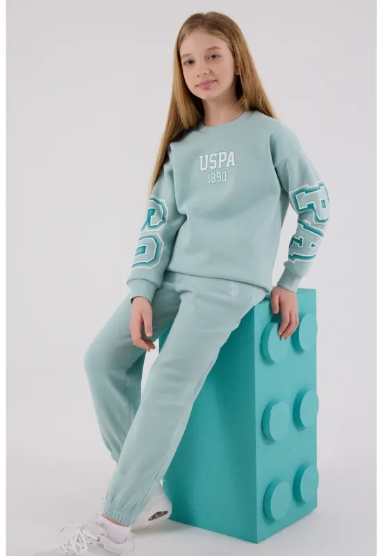 Set de bluza de trening si pantaloni de trening - 2 piese - Verde menta
