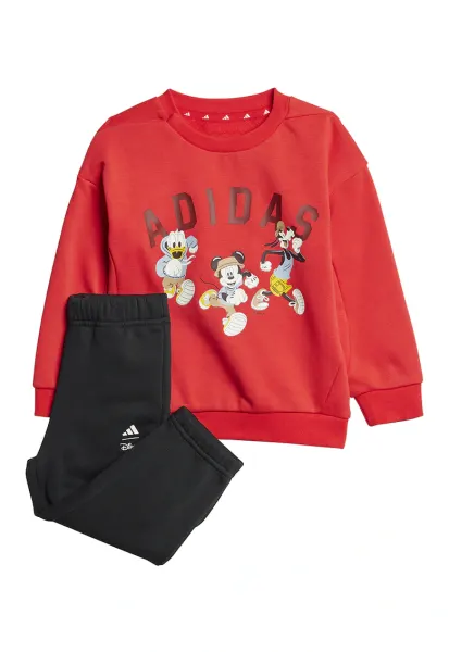 Set de bluza si pantaloni de trening cu imprimeu cu Mickey Mouse - Rosu/Alb/Negru