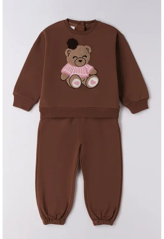 Set de bluza si pantaloni de trening - Maro