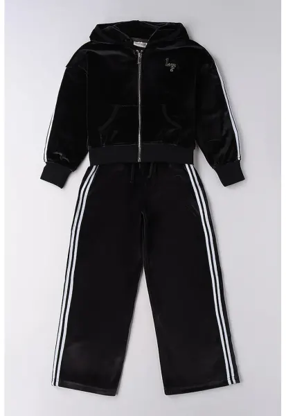 Set de hanorac de catfiea si pantaloni de trening - Alb/Negru