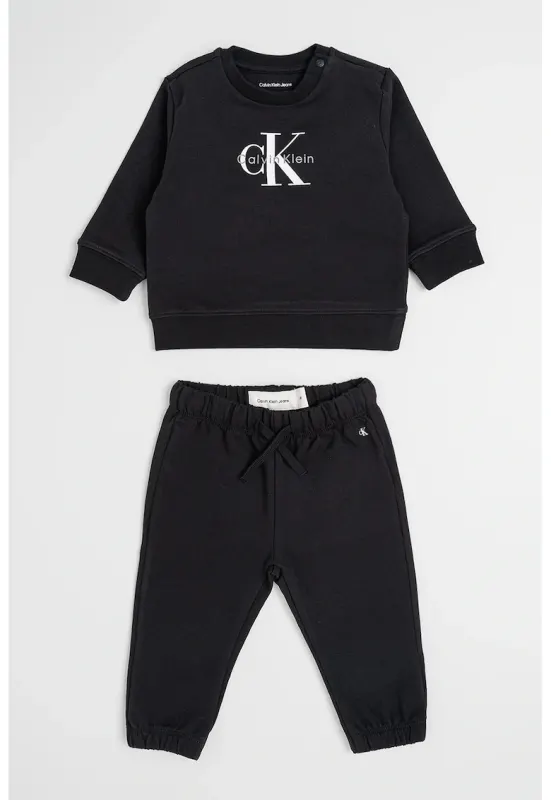 Set de pantaloni de trening si bluza de trening din amestec de bumbac organic - Negru