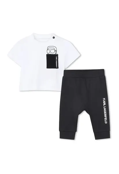 Set de tricou si pantaloni de trening - Alb/Negru