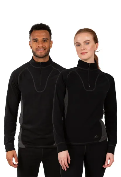 Set termic unisex din fleece - pentru trekking Thriller - 2 piese - Negru